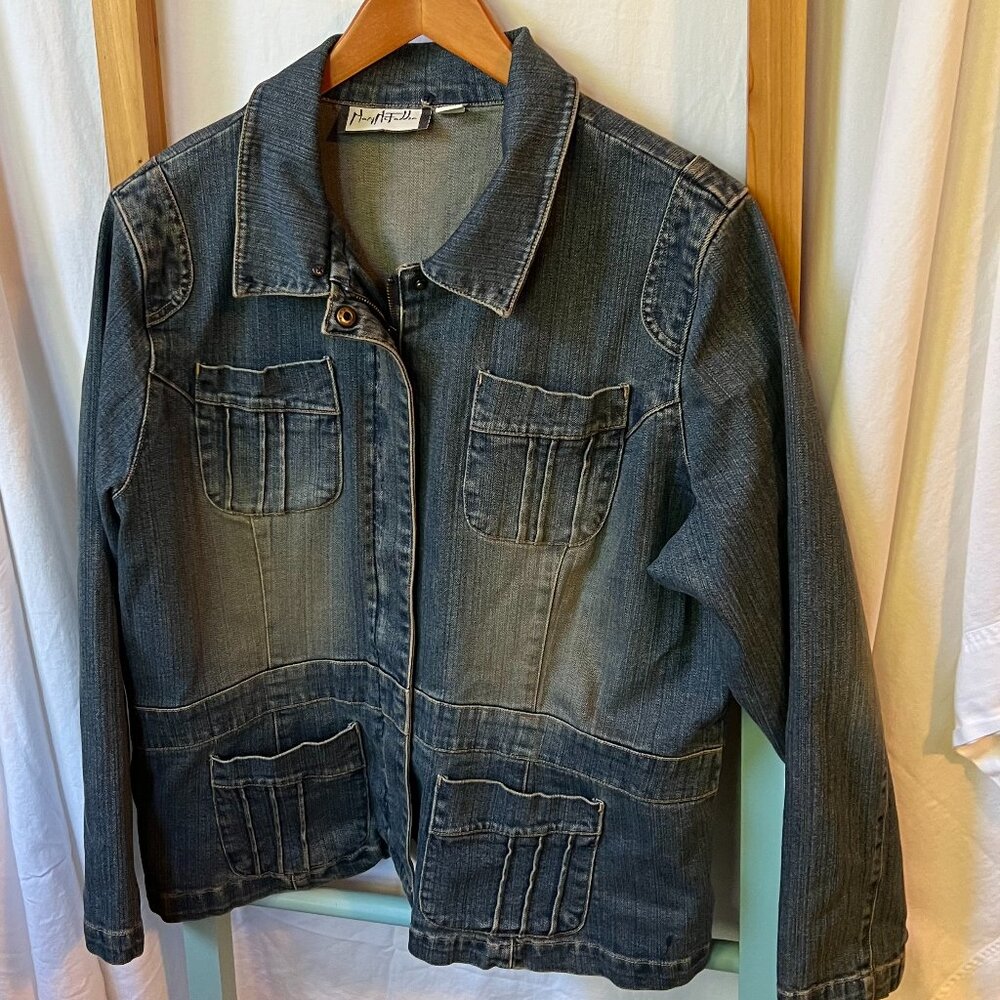 Mary McFadden Denim Jacket Size XL